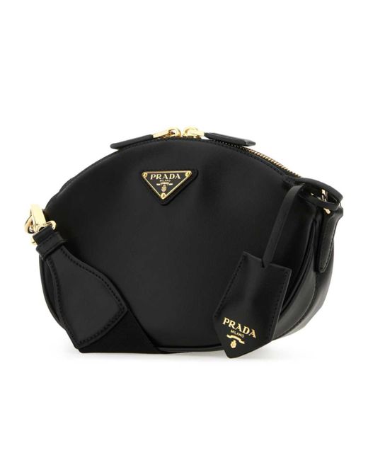 Prada Black Triangle-Logo Zipped Crossbody Bag