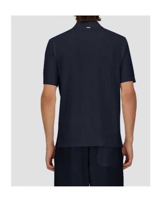 Herno Blue Skipper Open-Neck Polo Shirt for men