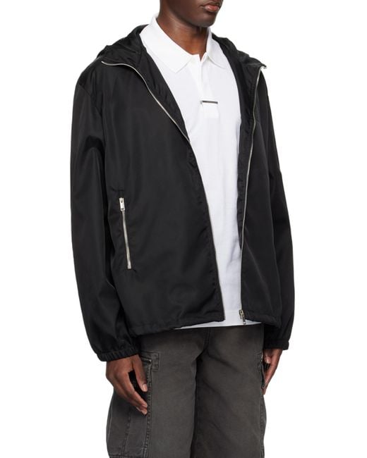 Givenchy Black 4G Emblem Zip-Up Windbreaker for men