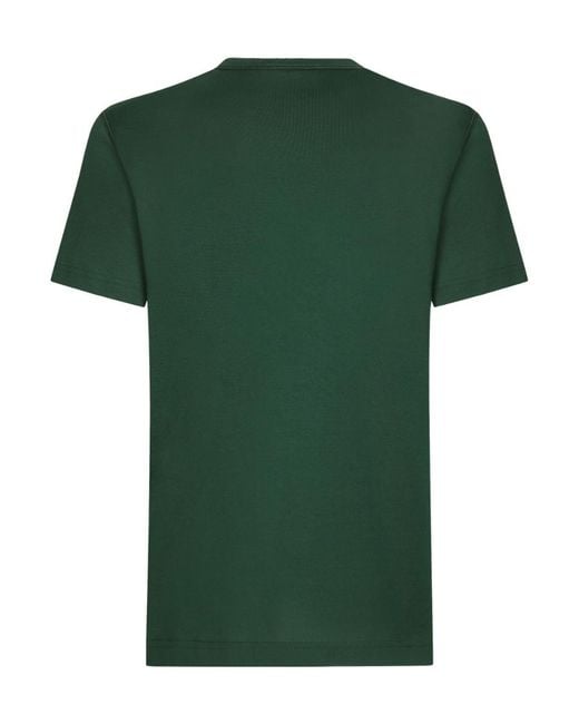 Dolce & Gabbana Green Branded-Tag Crewneck T-Shirt for men
