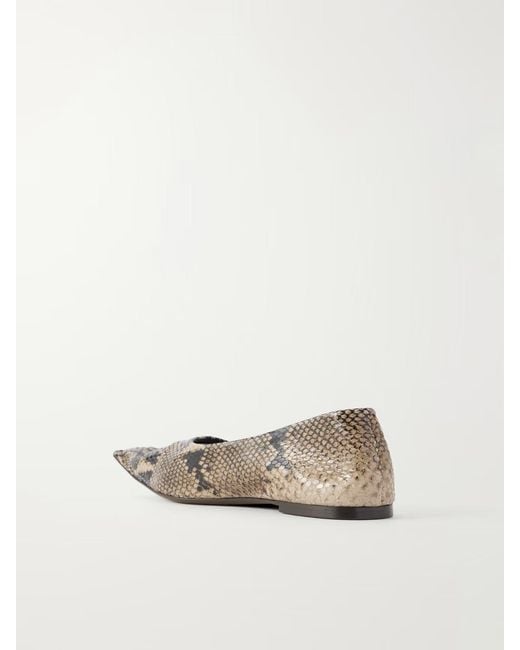 Khaite White Pointed-Toe Flat Shoes