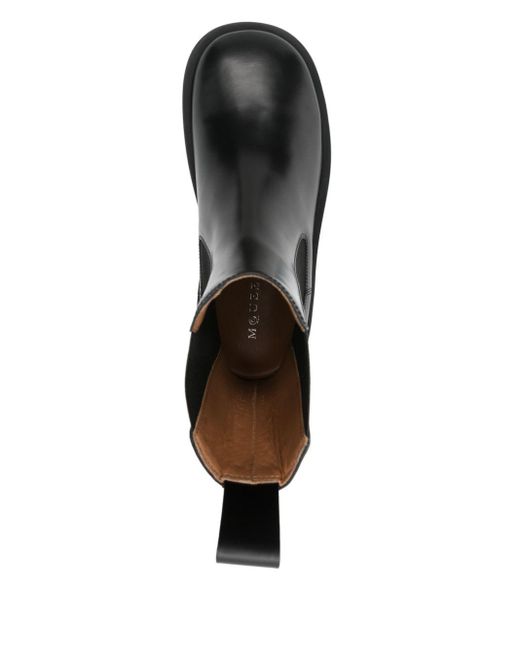 McQueen Black Elasticated Side Panel Ankle Boots for men