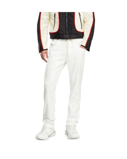 DIESEL White 2030 D-Krooley Tapered-Leg Jeans for men