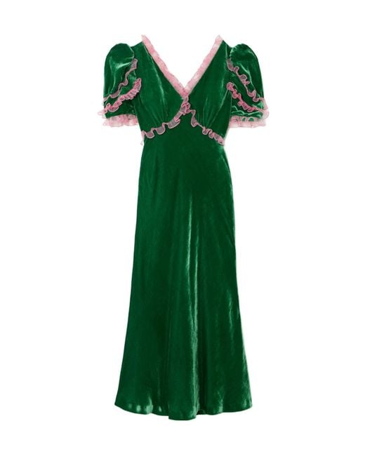 Saloni Green Velvet Dress