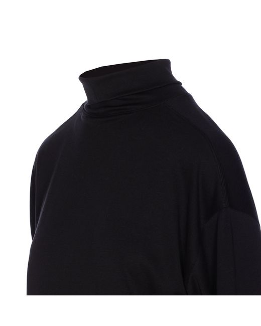 Lemaire Blue Mock-Neck Long-Sleeved T-Shirt