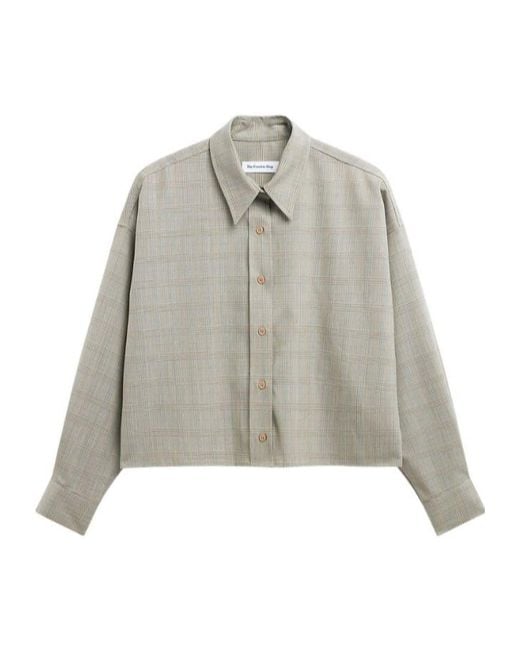 Frankie Shop Gray Long-Sleeved Plaid Shirt