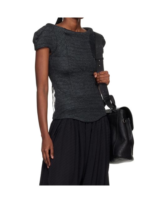 Kiko Kostadinov Black Compass Jersey Blouse
