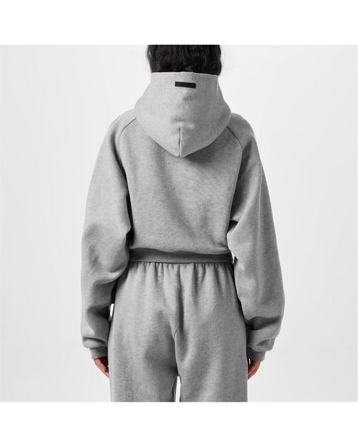 Fear Of God Gray Logo Hooded Sweatshirt