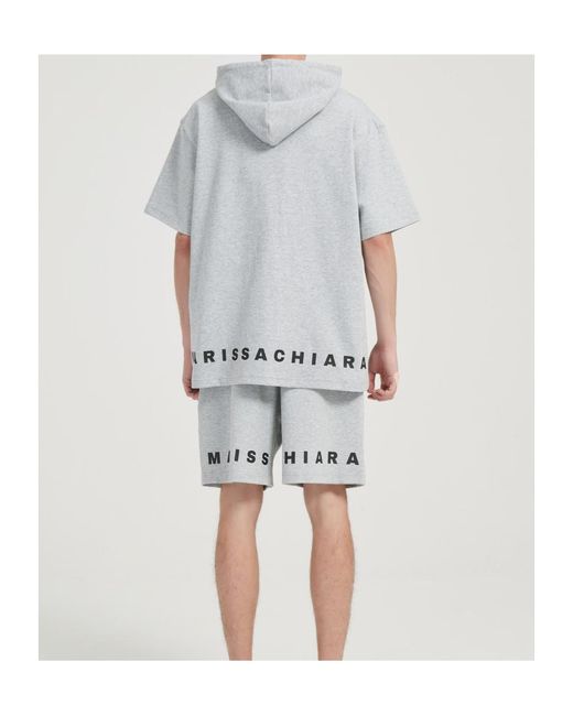 Marissa Chiara Gray Logo Print Shorts for men