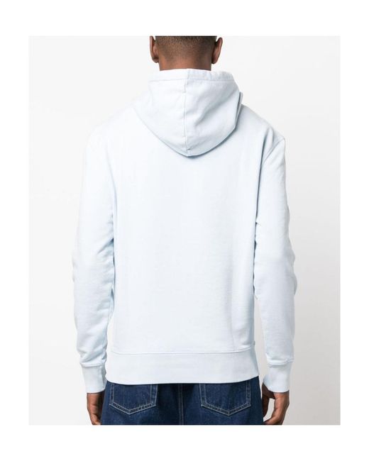 Maison Kitsuné Blue Maison Kitsuné Fox Embroidered Drawstring Hoodie for men
