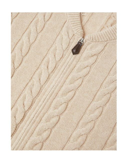 Loro Piana Natural Cedar Bomber Cardigan for men