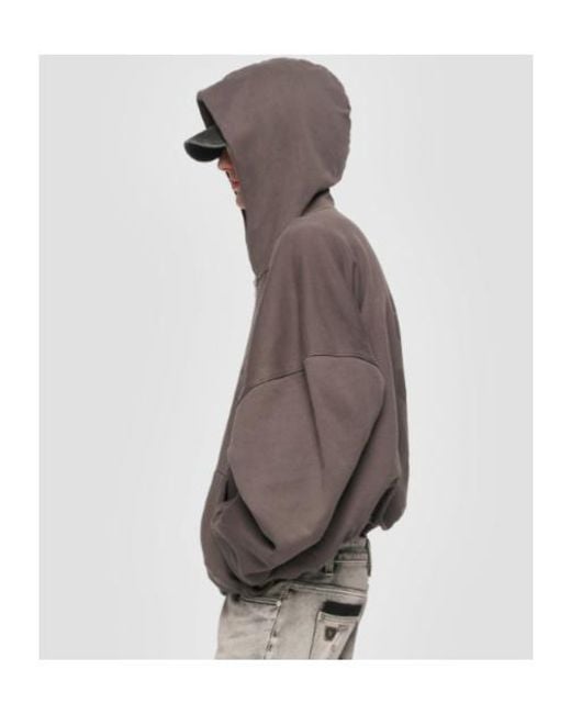 M I S B H V Brown Inflated Mbh Devil Zip-Up Hoodie for men
