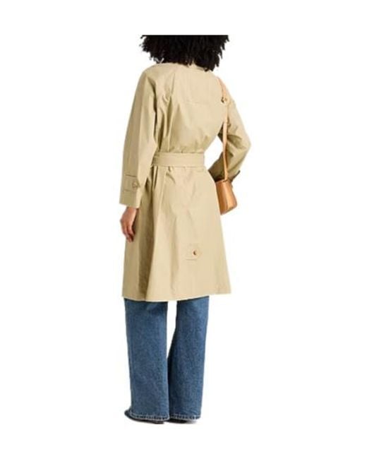 Burberry Natural Solid Color Long Windbreaker