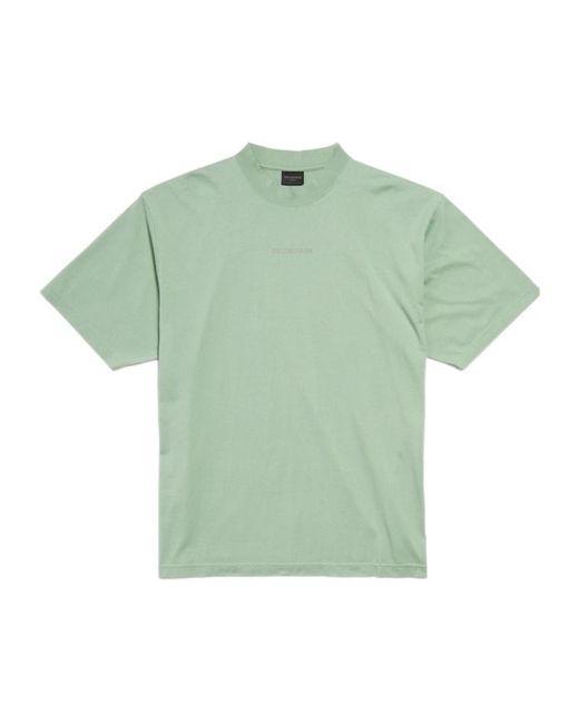 Balenciaga Green Cotton Logo T-Shirt for men