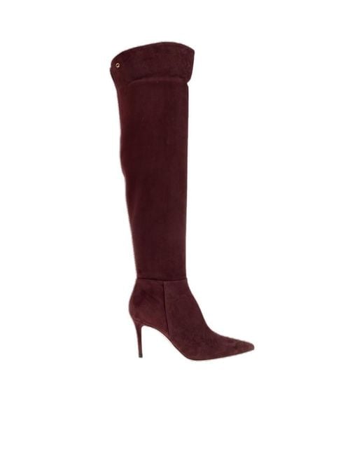 Gianvito Rossi Red 90Mm Jules Suede Pointed-Toe Boots