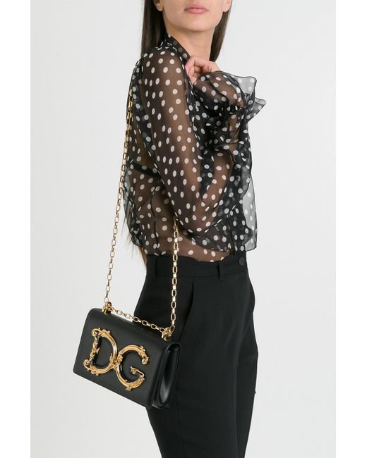 Dolce & Gabbana Black Dg Chain Crossbody Bag