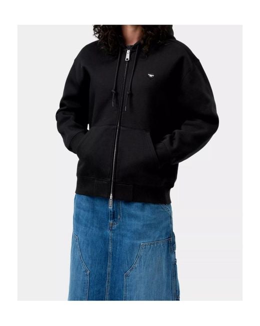 Carhartt Black Hooded Small Heart Patch Jacket