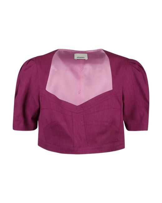 Isabel Marant Purple Cropped Bustier Shirt