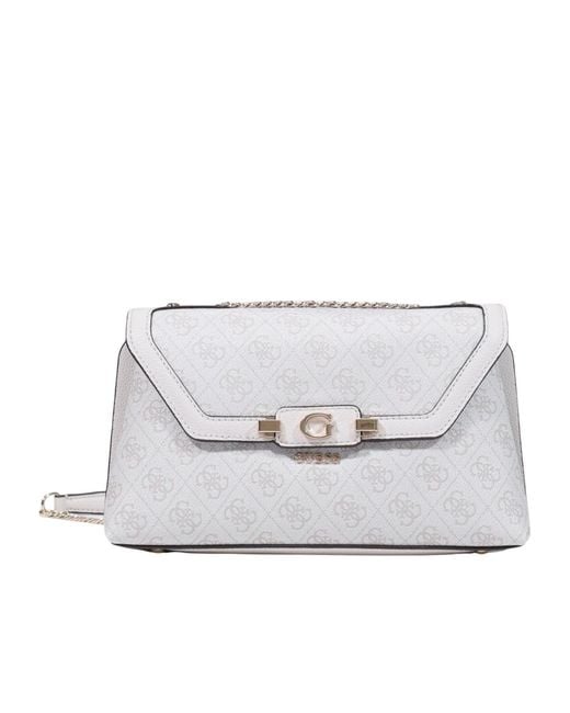 Guess White Lindsey Crossbody Bag
