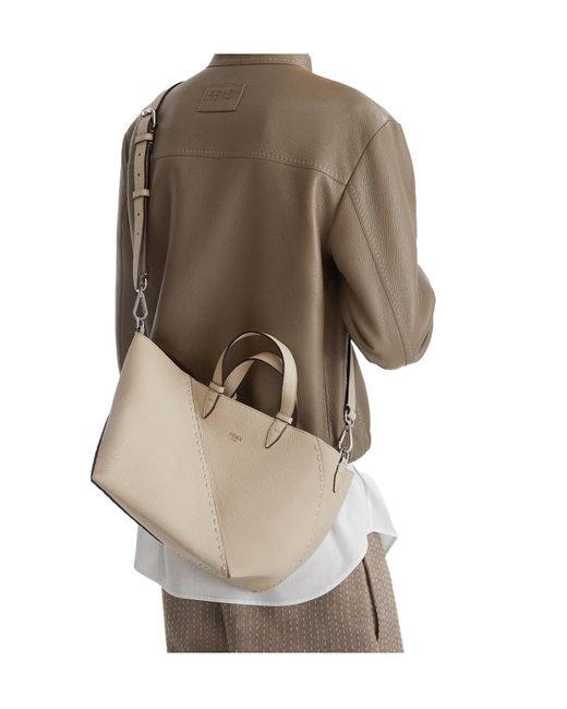 Fendi Natural Selleria Bag With 386 Hand-Sewn Topstitches for men