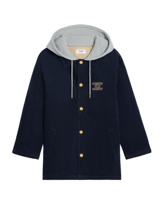 Céline Blue Triomphe Car Coat Jacket