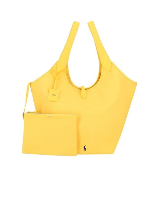 Polo Ralph Lauren Yellow Large Canvas And Leather Tote Bag for men