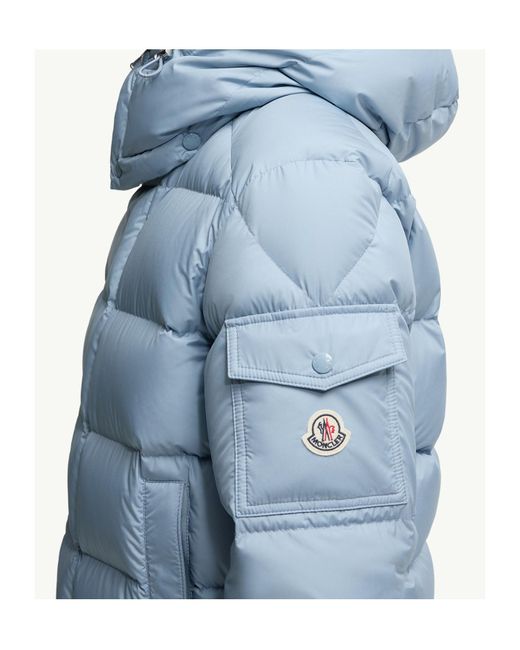 Moncler Blue Maya 70 Hooded Short Down Jacket