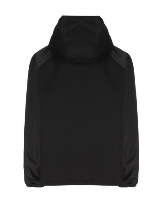 Prada Black Logo Plaque Drawstring Jacket for men