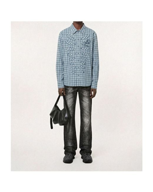 AVAVAV Blue Cut-Out Shirt for men