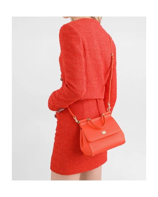 Dolce & Gabbana Red Medium Sicily Handbag