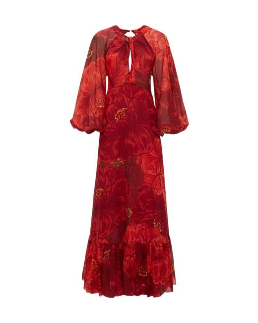 LaDoubleJ Red Eve Open-Back Maxi Dress