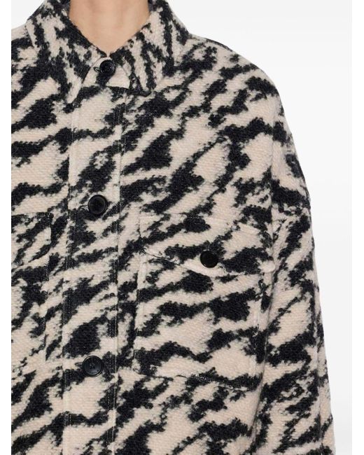 Isabel Marant Black Isabel Marant Étoile Fontizi Patterned Buttoned Coat
