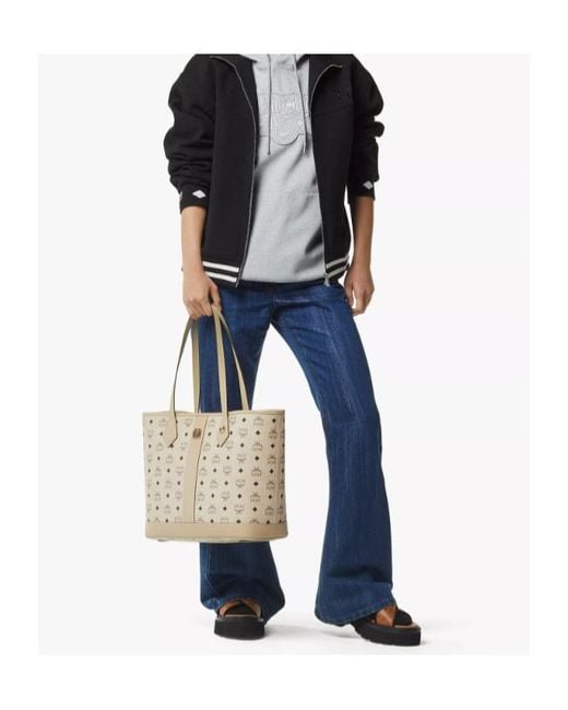 MCM Natural Visetos Liz Tote Bag