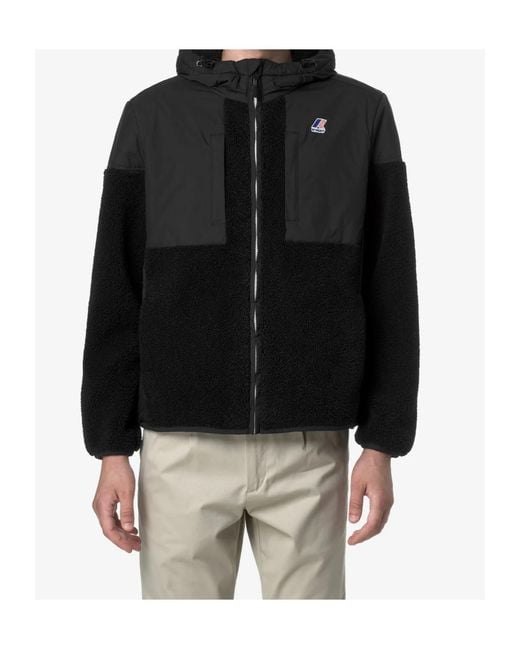 K-Way Black Samson 4.0 Orsetto Full Zip Hoodie for men
