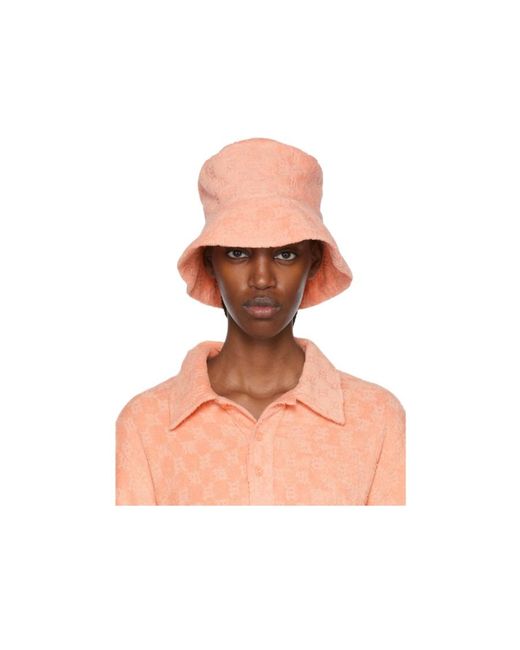 M I S B H V Pink Monogram-Effect Bucket-Hat