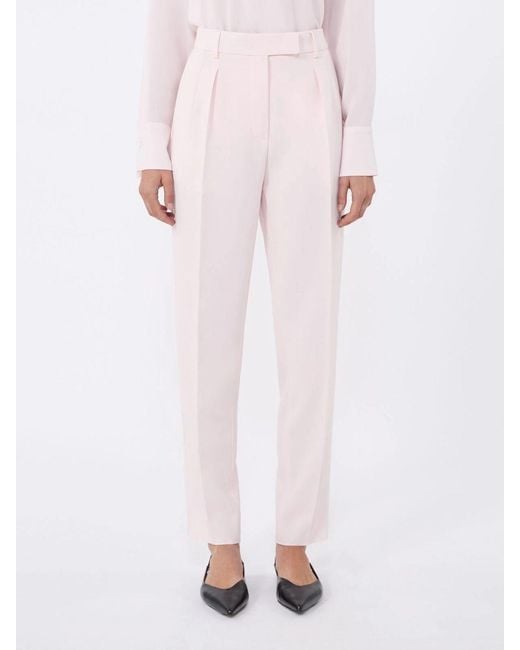 Max Mara Pink Cady Pleated Trousers