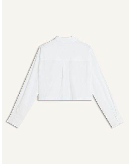 Maison Kitsuné White Maison Kitsuné Baby Fox Cropped Shirt