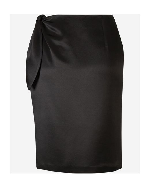 Saint Laurent Black Silk Satin Mini Skirt