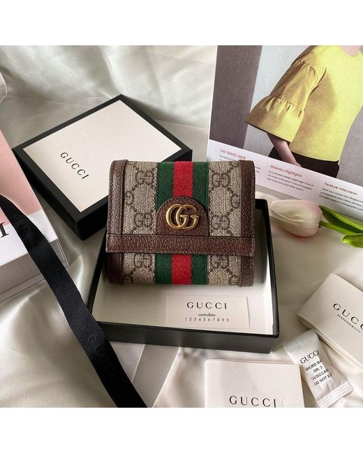 Gucci Multicolor Ophidia Gg Card Case Wallet