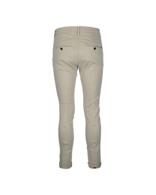 Dondup Gray Logo-Plaque Trousers for men