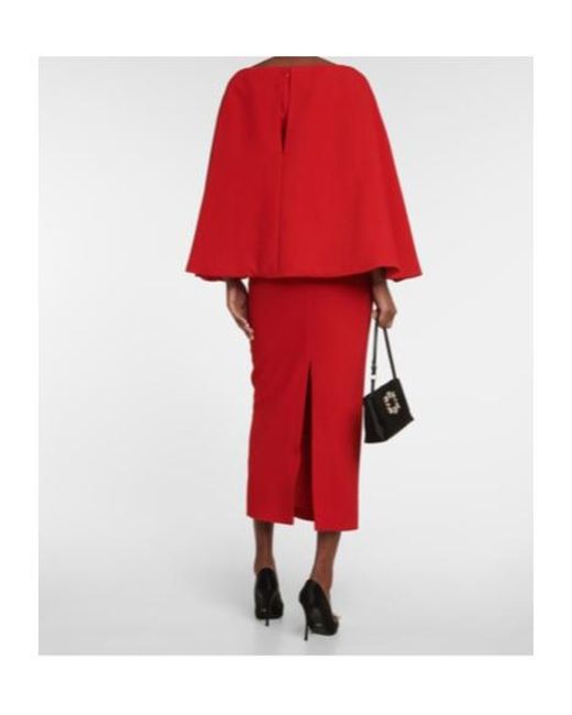 Emilia Wickstead Red Niesha Crêpe Midi Dress