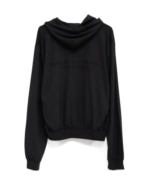 Balenciaga Black Logo-Embroidered Hoodie for men