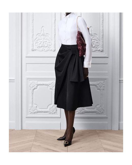 Dior Black Mid-Length Draped Skirt