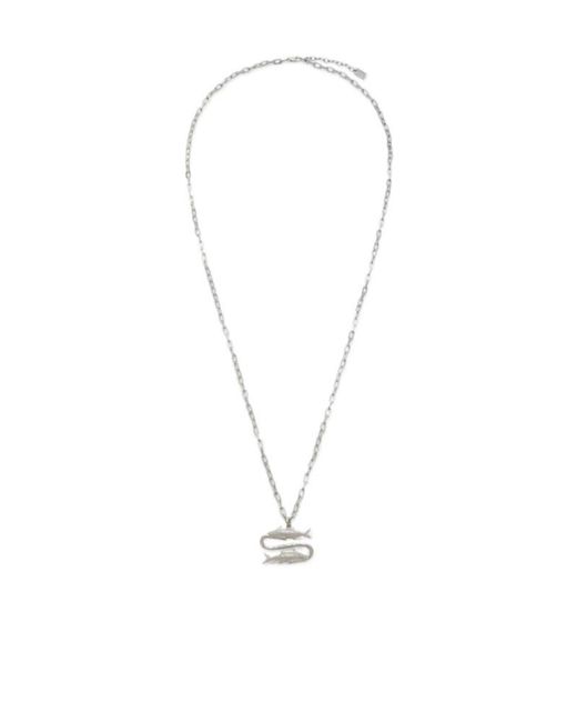 Fendi White Zodiac Pisces Necklace