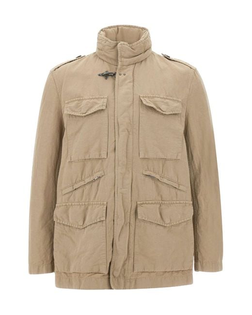 Fay Natural Toggle Fastening Jacket for men