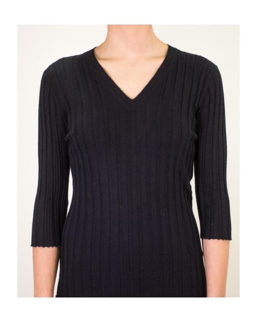 Lela Rose Black V-Neck Sweater