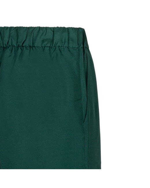 P.A.R.O.S.H. Green High-Waist Satin Trousers