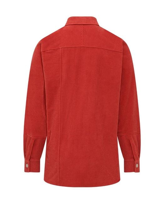 Ambush Red Button-Up Corduroy Overshirt for men