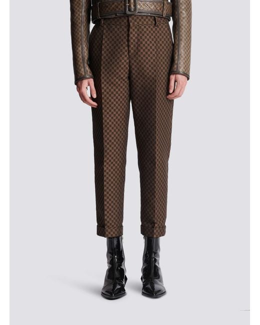 Balmain Gray Straight Casual Pants for men