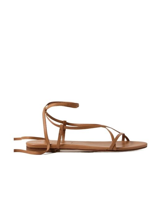 Aeyde Brown Round-Headed Flat Sandals